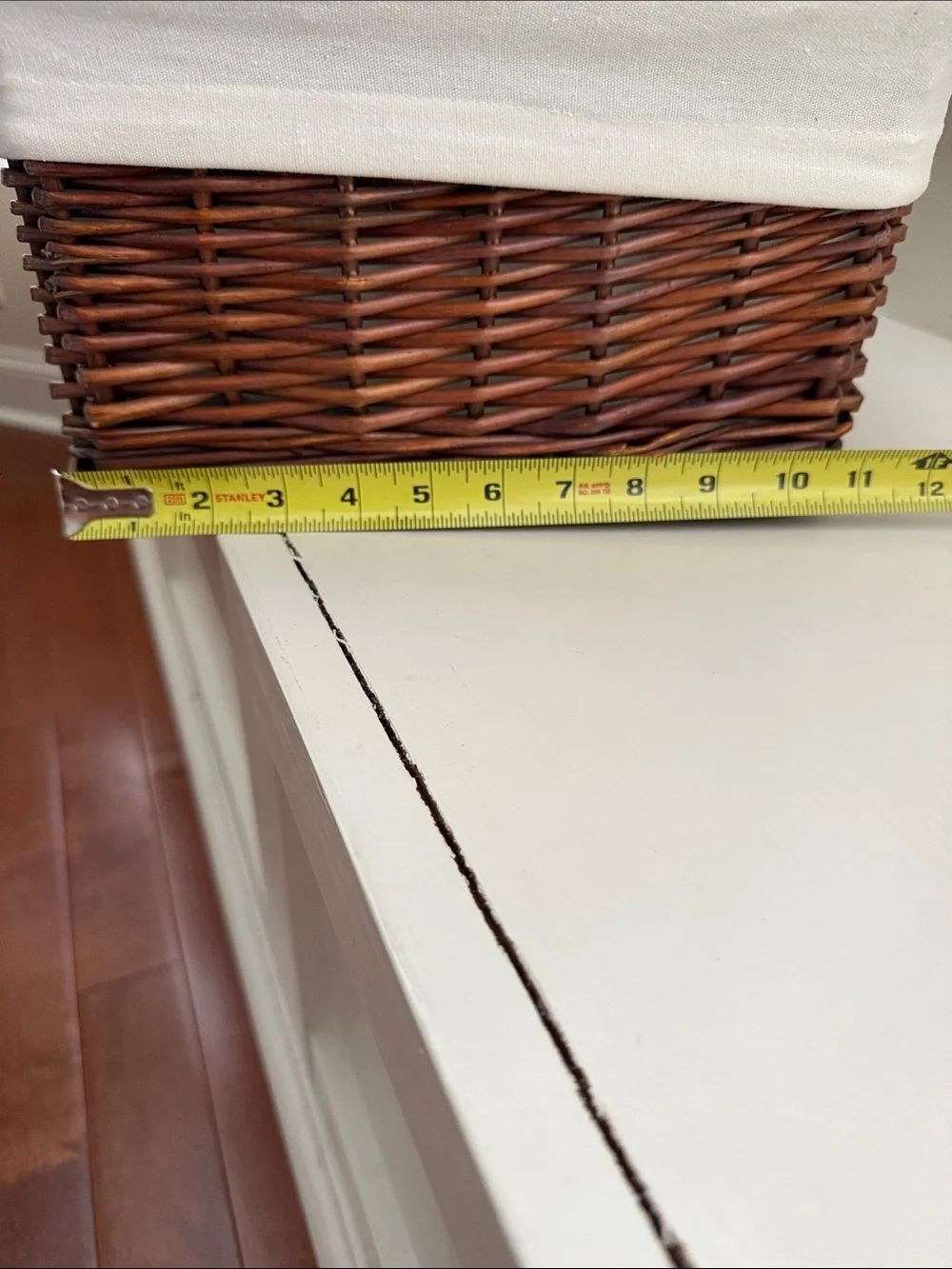 Woven Rattan Storage Baskets with Cream Lining - Set of 3